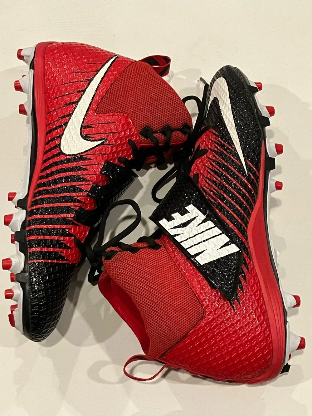 Nike | Red & Black Cleats with White Swoosh